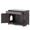 Litter Box Enclosure, Cat Litter Box Furniture with Hidden Plug, 2 Doors,Indoor Cat Washroom Storage Bench Side Table Cat House, Large Wooden Enclused