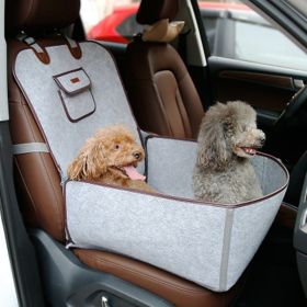 Retro Dual-purpose Pet Car Mat Front Seat Cushion (Color: Gery+70Black+Beige76x52)