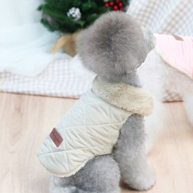 Pet Puppy Clothes Cotton-padded Jacket (Option: Beige-XXL)